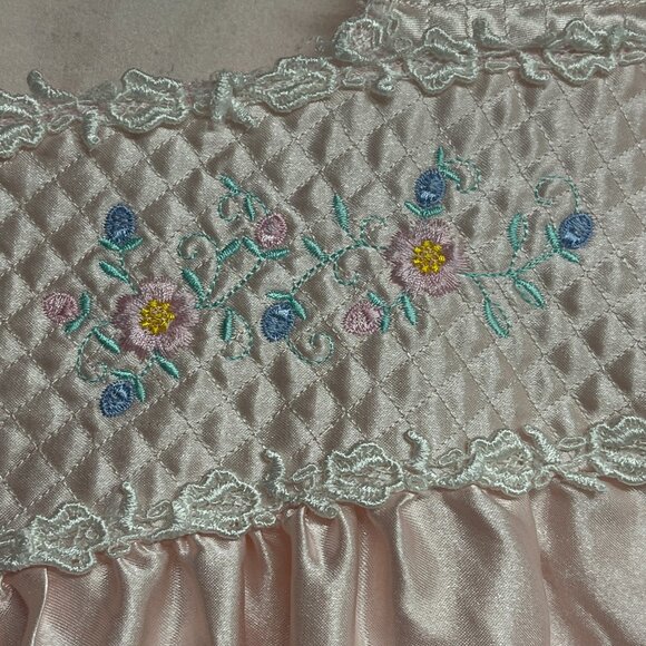 Vintage Brownstone Studio Women's XL Pink Nightgown Embroidered Floral Collar - Picture 4 of 6